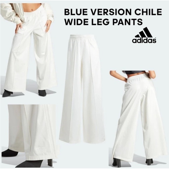adidas White Wide Leg Pants - Picture 6 of 16